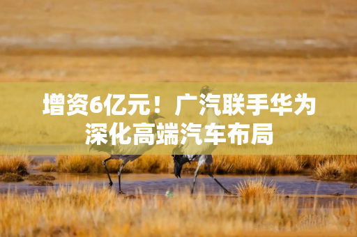 增资6亿元！广汽联手华为深化高端汽车布局