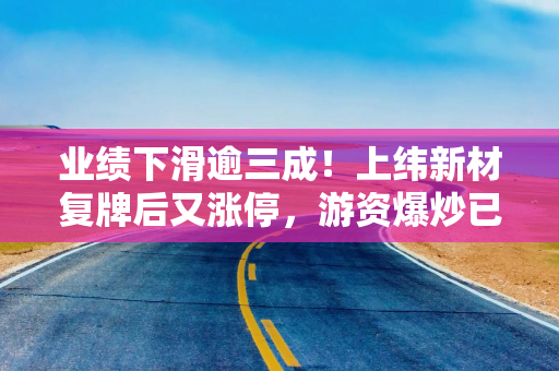 业绩下滑逾三成！上纬新材复牌后又涨停，游资爆炒已成强弩之末？