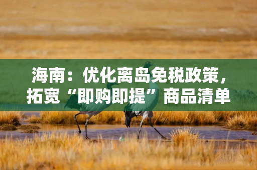 海南：优化离岛免税政策，拓宽“即购即提”商品清单目录