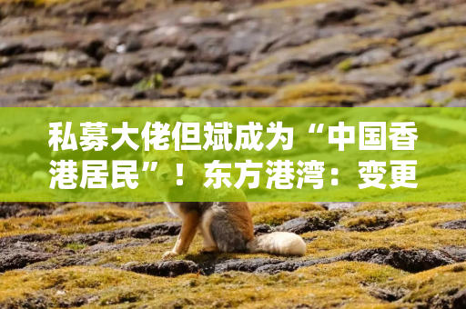 私募大佬但斌成为“中国香港居民”！东方港湾：变更申请在走流程