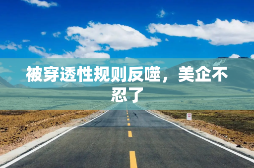 被穿透性规则反噬，美企不忍了