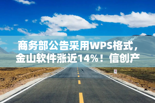 商务部公告采用WPS格式，金山软件涨近14%！信创产业迎黄金期