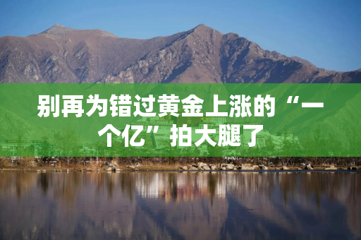 别再为错过黄金上涨的“一个亿”拍大腿了 别再为错过黄金上涨的“一个亿”拍大腿了