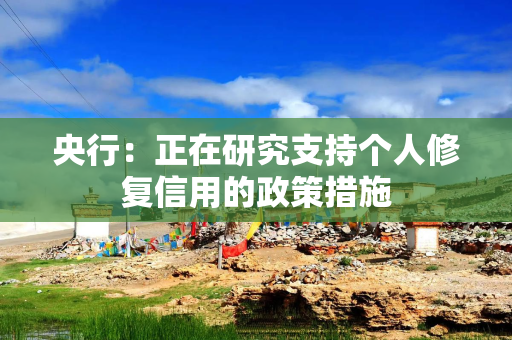 央行：正在研究支持个人修复信用的政策措施