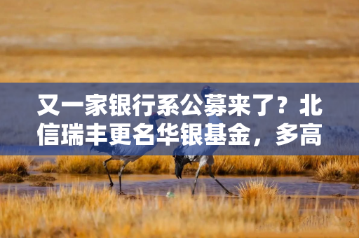 又一家银行系公募来了？北信瑞丰更名华银基金，多高管来自北京银行华夏银行
