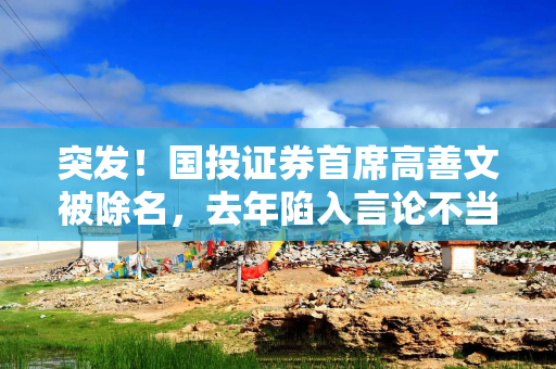 突发！国投证券首席高善文被除名，去年陷入言论不当风波