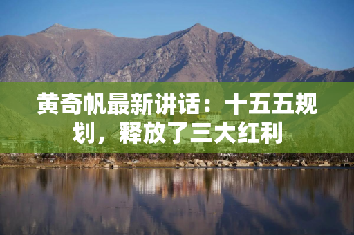 黄奇帆最新讲话：十五五规划，释放了三大红利