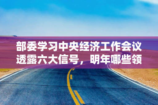 部委学习中央经济工作会议透露六大信号，明年哪些领域值得关注？