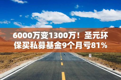 6000万变1300万！圣元环保买私募基金9个月亏81%，该产品曾是3家A股公司前十大股东