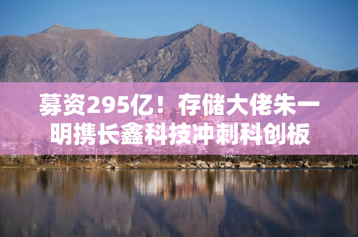 募资295亿！存储大佬朱一明携长鑫科技冲刺科创板