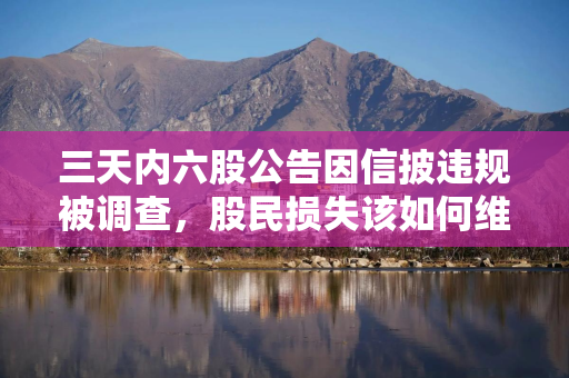 三天内六股公告因信披违规被调查，股民损失该如何维护