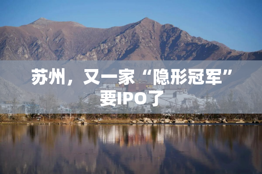 苏州，又一家“隐形冠军”要IPO了
