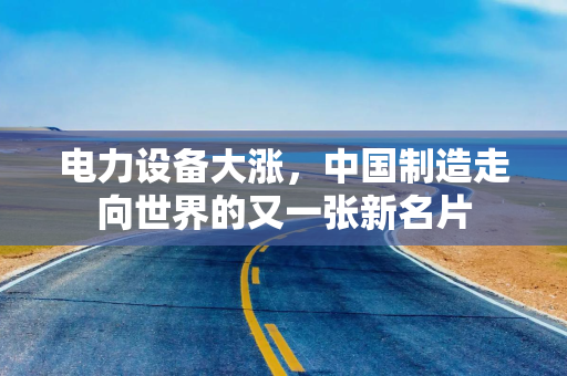 电力设备大涨，中国制造走向世界的又一张新名片