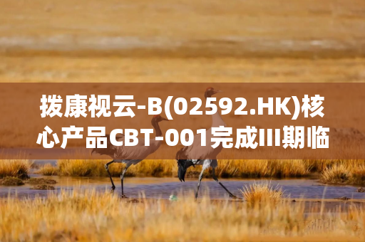 拨康视云-B(02592.HK)核心产品CBT-001完成III期临床访视 预计Q3公布数据 拨康视云-B(02592.HK)核心产品CBT-001完成III期临床访视 预计Q3公布数据