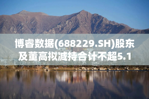 博睿数据(688229.SH)股东及董高拟减持合计不超5.15%股份