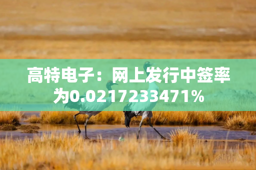 高特电子：网上发行中签率为0.0217233471%