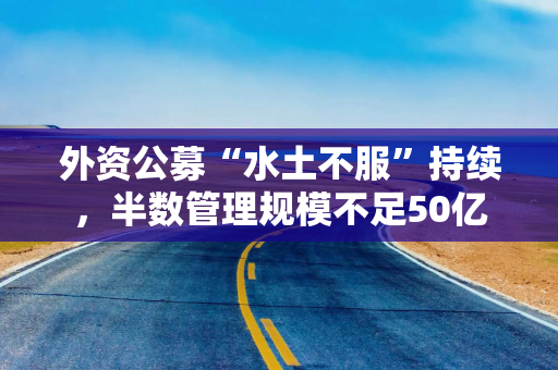 外资公募“水土不服”持续，半数管理规模不足50亿