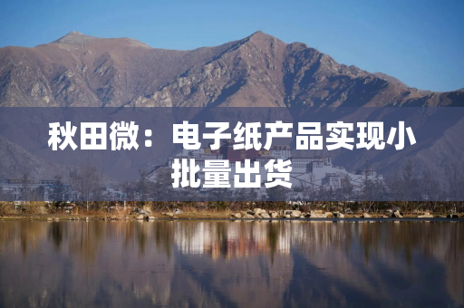 秋田微：电子纸产品实现小批量出货