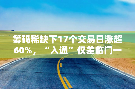 筹码稀缺下17个交易日涨超60%，“入通”仅差临门一脚的驭势科技（01511）估值高悬