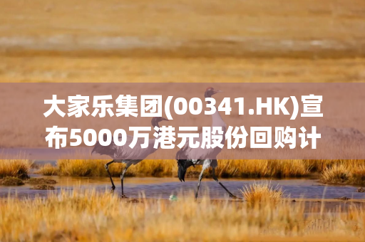 大家乐集团(00341.HK)宣布5000万港元股份回购计划 大家乐集团(00341.HK)宣布5000万港元股份回购计划