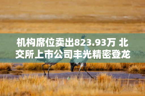 机构席位卖出823.93万 北交所上市公司丰光精密登龙虎榜