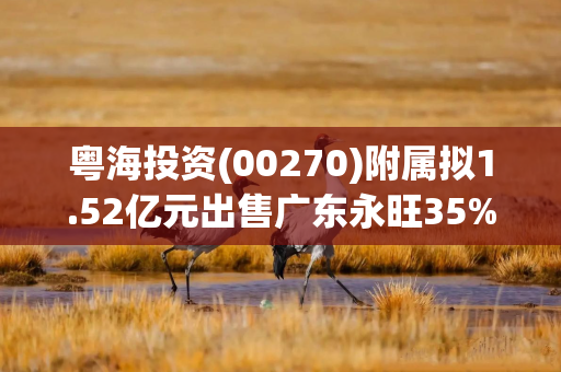 粤海投资(00270)附属拟1.52亿元出售广东永旺35%股权