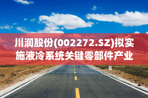 川润股份(002272.SZ)拟实施液冷系统关键零部件产业化建设项目