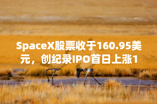 SpaceX股票收于160.95美元，创纪录IPO首日上涨19.22%，市值突破2万亿美元