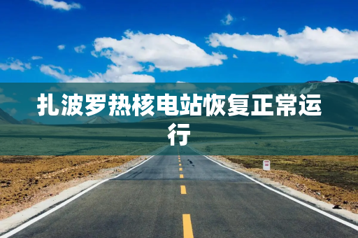 扎波罗热核电站恢复正常运行