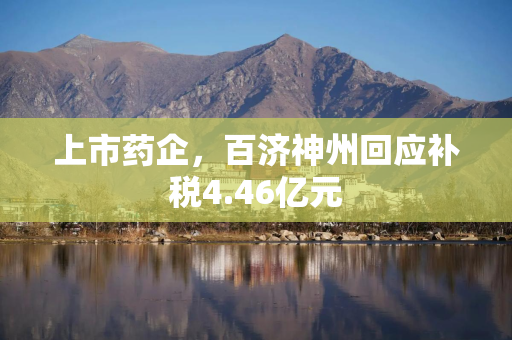 上市药企，百济神州回应补税4.46亿元
