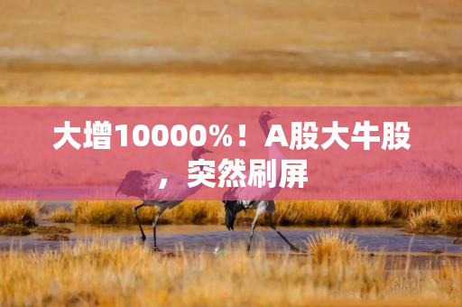 大增10000%！A股大牛股，突然刷屏