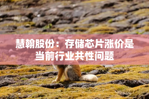 慧翰股份：存储芯片涨价是当前行业共性问题