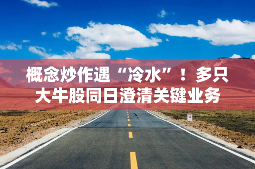 概念炒作遇“冷水”！多只大牛股同日澄清关键业务