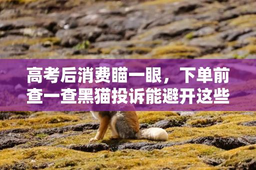 高考后消费瞄一眼，下单前查一查黑猫投诉能避开这些坑