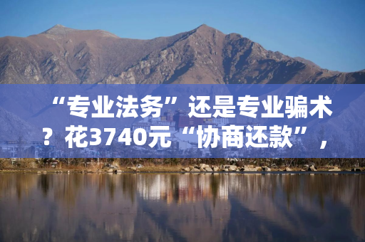 “专业法务”还是专业骗术？花3740元“协商还款”，中介只是发了一条投诉帖