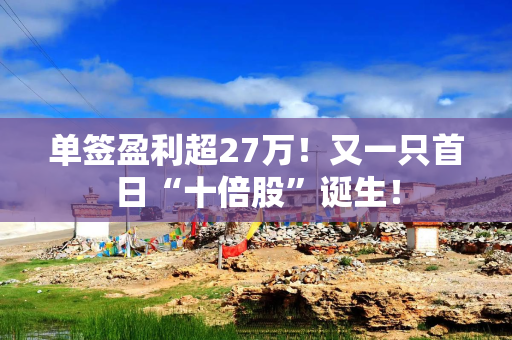 单签盈利超27万！又一只首日“十倍股”诞生！