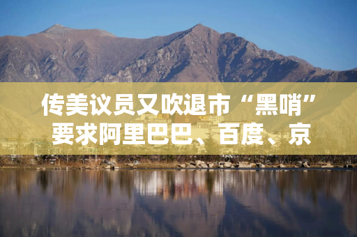 传美议员又吹退市“黑哨” 要求阿里巴巴、百度、京东等公司从美股摘牌