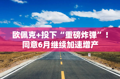 欧佩克+投下“重磅炸弹”！同意6月继续加速增产