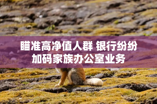 瞄准高净值人群 银行纷纷加码家族办公室业务