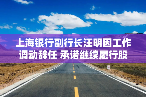 上海银行副行长汪明因工作调动辞任 承诺继续履行股票增持锁定
