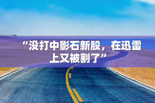 “没打中影石新股，在迅雷上又被割了”
