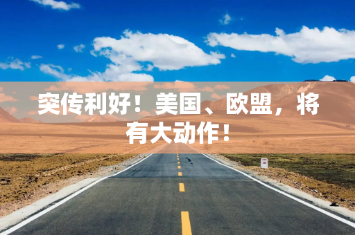 突传利好！美国、欧盟，将有大动作！