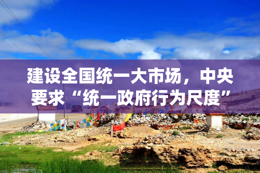 建设全国统一大市场，中央要求“统一政府行为尺度”！路线图更清晰！