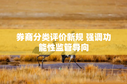券商分类评价新规 强调功能性监管导向