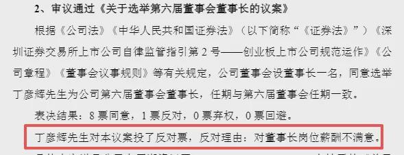 年薪435万嫌少？A股董事长反对自己连任