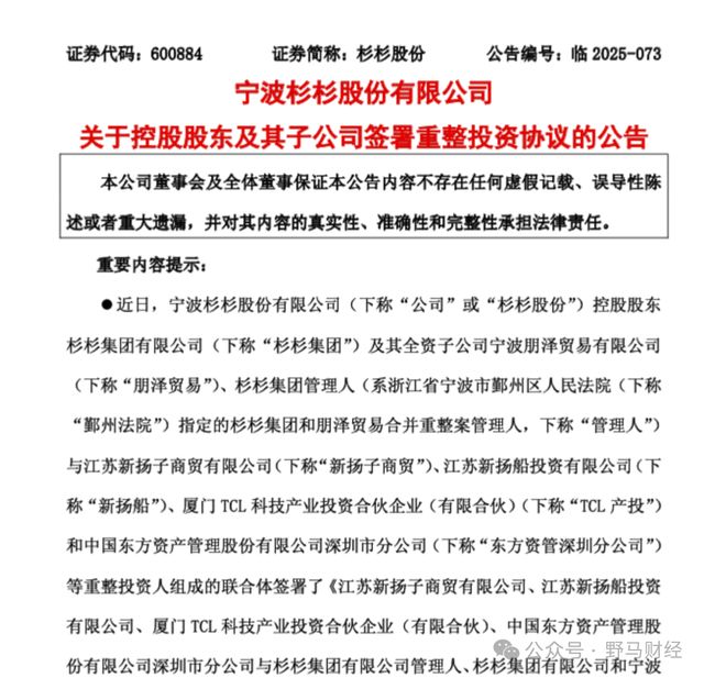 33亿撬动695亿！“民营船王”任元林欲接盘“杉杉系”