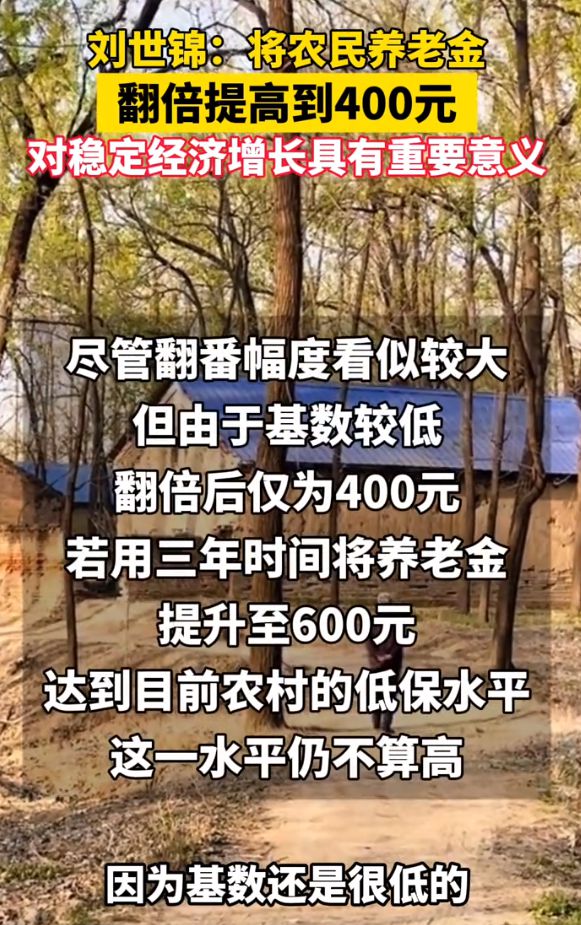 专家建议5年内将农民养老金提升到1000元，扩消费立竿见影