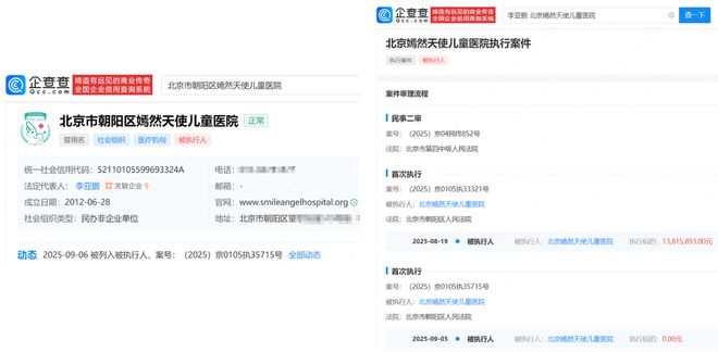 李亚鹏名下嫣然医院再成被执行人，与王菲等人共同创立，此前已被执行1381万