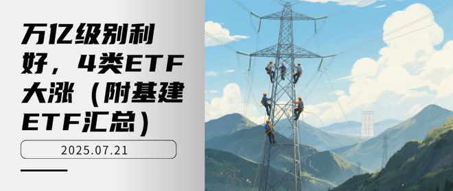 万亿级别利好，4类ETF大涨（附基建ETF汇总）