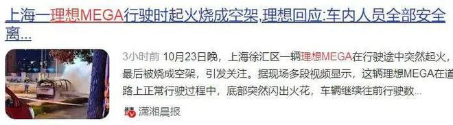 今年第三次！53万的理想MEGA烧了，奶爸：不敢想象__理想one奶爸